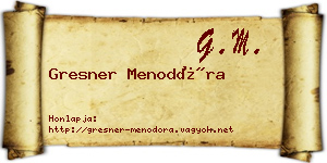Gresner Menodóra névjegykártya